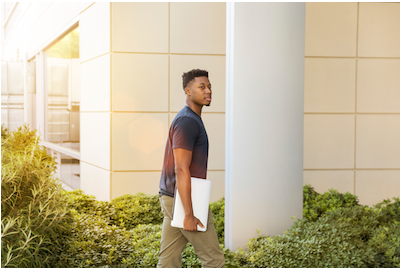 student on campus